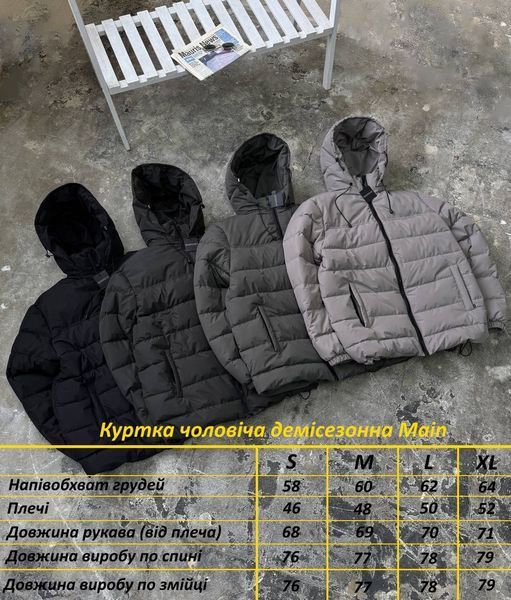 Куртка чоловіча Main сіра графіт демісезонна весна осінь сірого графітового кольору S RD424-S. фото